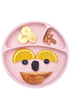 OiOi Vakumlu Silikon Mama Tabağı Porsiyon - Pinky Pink