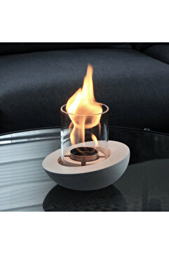TABART Pure-fire V.4 Bacasız Beton Masaüstü Şömine 1 Litre Tabfire Şömine Yakıtı