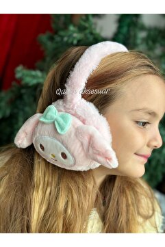 QUEEN AKSESUAR İthal lüks Hello kitty kuromi peluş hayvan tüylü kulaklık tacı çocuk yetişkin taç kulaklığı tavşan