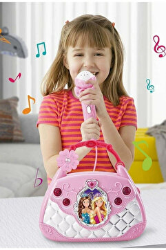 welcomein Çocuklar için Oyuncak Mikrofonlu Mp3 Çalar Karaoke Parti Müzikleri El Çantası