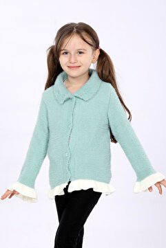 Cloudy Kids Kız Çocuk Regular Fit Gömlek Yaka Düğmeli Hırka