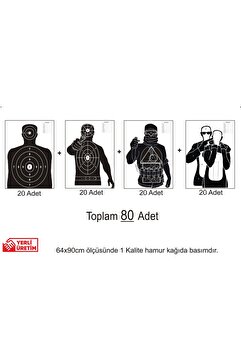SİM Taktik Atış Hedef Kağıdı Karma Paket 20x4