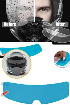 TechnoStation Motosiklet Kaskı Cam Yağmur Kaydırıcı Film Kask Vizör Buhar Önler