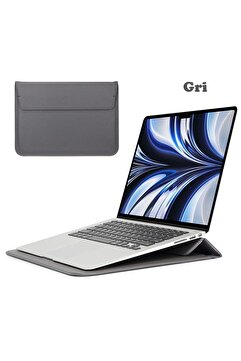 TEKNETSTORE Macbook Air 13.6 M2 M3 M4 Çip 2022 2024 2025 A2681 A3113 A3240 Uyumlu Çanta Pu Deri Stantlı Tasarım