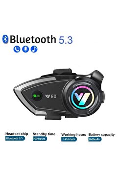 Dynego Y80 Motosiklet Kask Kulaklık Intercom Işıklı Motorsiklet Interkom