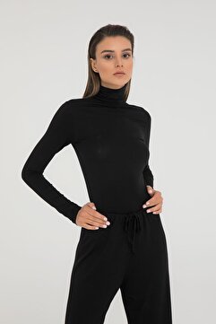 SHEISMONO Ultra Soft Balıkçı Yaka Bluz Siyah