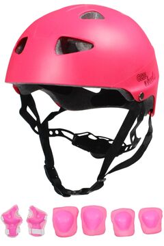 Sportaj Pembe Kız Çocuk Kaskı Spor Koruyucu Kask Dizlik Dirseklik Donanım Seti Kaykay Bisiklet Scooter Paten