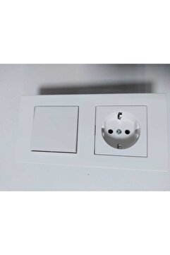 OVİVO Grano Beyaz Anahtar Topraklı Priz 2li Çerçeve