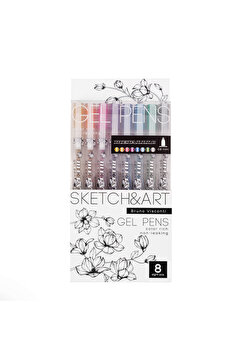 Bruno Visconti Sketch&art Uni Write Jel Kalem, 0.8 Mm, 8 Renk- Metalik