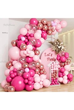 eğlencemarketi Pembe Fuşya Balon Zinciri 100 Adet