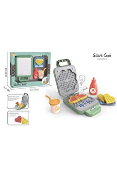 BYCEGU ISININCA RENK DEĞİŞTİREN SESLİ VE IŞIKLI OYUNCAK WAFFLE MAKİNASI EVCİLİK MUTFAK OYUN SETİ