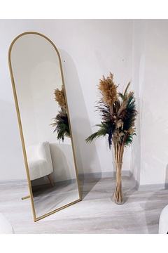 Ersan Dizayn 50X160 cm Gold Oval Ayaklı Boy Aynası Metal Çerçeve