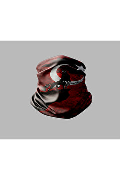 Buffalo Türk Bayrağı Tasarımlı Motorcu Buff Maske Outdoor Boyunluk Unisex Bandana