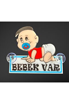 HMNL Arabada Bebek Var Araba Stickeri Fanatik Bebek Pleksi Vantuzlu