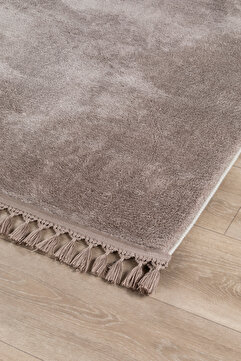 Valery Home Vl Comfort Ponpon Saçaklı Peluş Post Halı Kahverengi