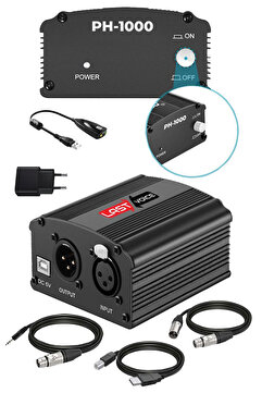 Lastvoice Ph-1000 48v Phantom Power Ses Kartı (USB VE XLR KABLO ADAPTÖR)