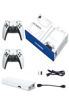 Genel Markalar GP05 20.000 Oyunlu 4K HD 2.4G Wireless Playstation+Atari Taşınabilir 2 Kollu Klasik Oyun Konsolu