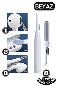Subzero Bluetooth Ve Kablosuz Kulaklık Temizleme Kalemi Aparatı, 3'ü 1 Arada Airpods Temizleme Kalemi Kiti