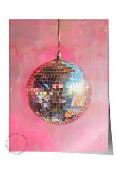postifull Çerçevesiz Poster Tablo, Duvar Posteri, Sanatsal Hd Baskı, Pembe Disko Akşamı , Maximalist No:94