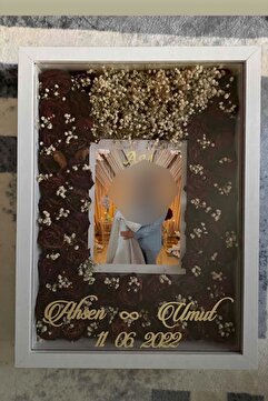 Verda Çerçeve 30x40 Cm Beyaz Gül Anı Çerçevesi! Fotoğraf Bölümlü Çerçeve! Gül Anı Çerçevesi-ledsiz