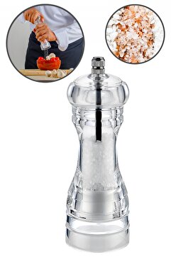 Genel Markalar 1 Adet Baharat Öğütücü Şeffaf Değirmen Akrilik Tuz Karabiber Öğütücü El Değirmeni 18 Cm