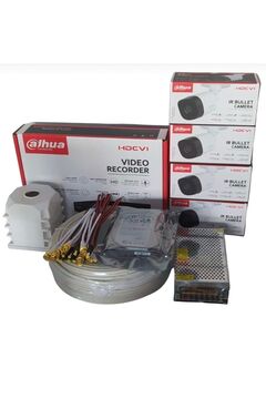 Dahua 4 Kanal 4 Kamera Kablo Adaptör Jak Güvenlik Kamera Set Sistem 500 GB HDD