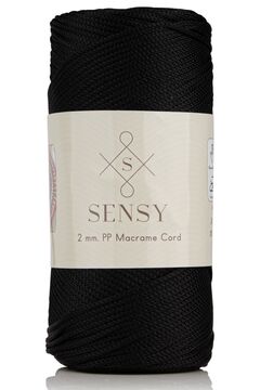 SENSY 2 Mm - 200 gr Polyester Makrome Ipi Siyah 230 M Polyester Makrome Ip Supla Ip Ve Çanta Ipliği