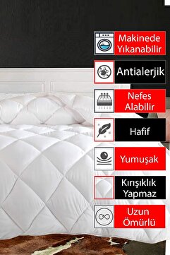 MUEV Çift Kişilik Antialerjik Mikrofiber Yorgan Beyaz