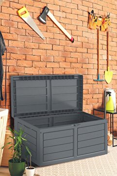 Violet Clean Garden 320 Lt Tekerlekli Kilitli Bahçe Depolama Sandığı Antrasit