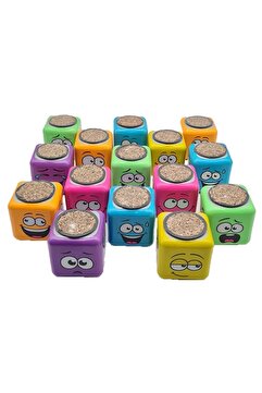 oyuncaksepeti 15'li Karışık 3 Tarafı Emojili Figürlü Küp Çim Adamlar Okul Ve Okul Öncesi Hediyelik Çimadam