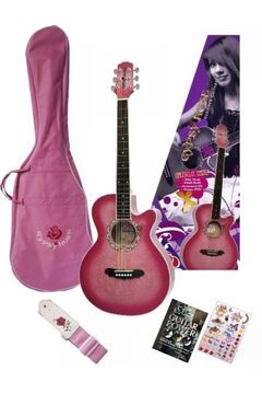 VALENCIA Gra1kcpk Pembe Akustik Gitar Seti