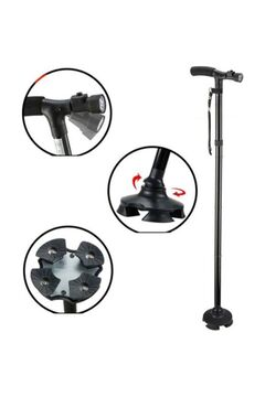 Genel Markalar Işıklı Baston - Trusty Cane 4 Ayaklı Katlanabilir Baston