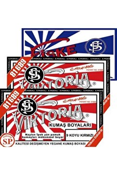 Viktoria Kumaş Boyası Koyu Kırmızı 2pk + Fiske Sabitleme 1pk
