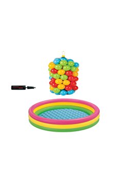 Intex Bebek Oyun Havuzu (86x25cm)+25 Top(6cm)+pompa