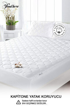 Vionel Home %100 Pamuk, Kapitone Yatak Koruyucu Çarşaf, Fitted Full Kenar, Elyaf Dolgulu, Tek Ve Çift Kişilik