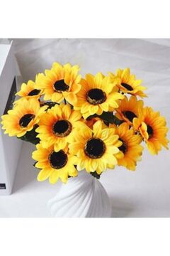 MD Aspiz Flowers Yapay Lüx Ayçiçeği Demeti __ Gelin Buketi Saksısız Sarmaşık Bitki Kokina Gül Ağacı Büyük Papatya