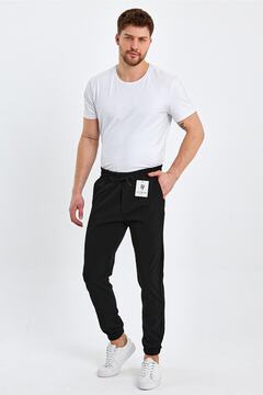 wamoss Dar Kalıp Siyah Jogger Pantolon Jl12