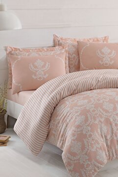 Enlora Home Mature Nevresim Seti Çift Kişilik Pure Pudra