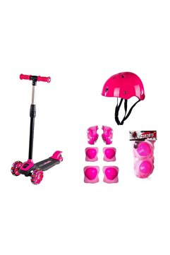 Cool Wheels Led Işıklı 3 Tekerlekli Pembe Twist Full Set Yeni Kasklı