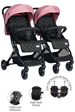 LORELLİ Fiorano New Kabin Ikiz Bebek Arabası - Rose Quartz