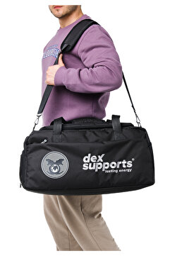 Dex Supports Lasting Energy Spor Çanta Büyük Boy Gri-siyah Renk