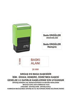 sırdaş 910 Isim Ünvan Kaşesi - Yeşil Makina