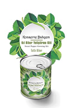 Konserve Bahçem Tatlı Kıl Biber Yetiştirme Kiti - Sebze Fide Kiti Tatlı Kıl Biber Tohum Ve Torf Set