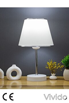 Vivido Abajur Beyaz Krom Safir Modern Abajur