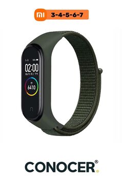 CONOCER Xiaomi Mi Band 3/4/5/6/7 Uyumlu Hasır Dokuma Yüksek Kalite Kordon Kayış