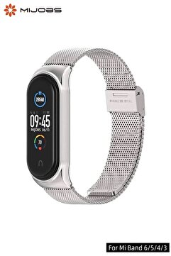 CONOCER Xiaomi Mi Band 6-5-4-3 Uyumlu Metal Hasır (KLİPSLİ) Yüksek Kalite Kordon Kayış