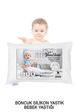 Vionel Home Antialerjik Bebek Yastığı, Boncuk Silikon Yastık, %100 Pamuklu Kılıf, 200gr