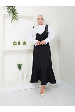VOLT CLOTHİNG Kadın Taş İşlemeli Kuşaklı Jile Elbise
