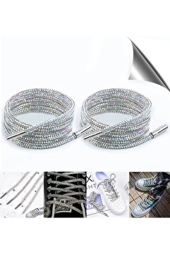 AiryFooT Kristal Taşlı Parlak Taşlı Ayakkabı Bağcığı 100 Cm 1 Çift ( Multi Color )