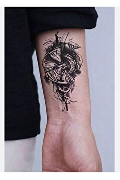 Genel Markalar Mini Boy Saat Modelli Geçici Dövme, Mini Tattoo, Erkek Geçici Dövme, Kol Dövmesi